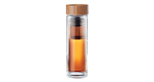 Promotional Glass and Bamboo Flask Promotional Glass and Bamboo Flask